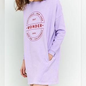 Urban Outfitters Light Before Dark Lilac Sweatshirt Dress w/ Pockets size Small
